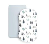 Odot Diaper Changing Pad Covers 2 Pack Cot Fitted Sheets for Boys Girls, Baby Newborn Bedside Cribs Bassinet Sheets, Soft Breathable Cotton Cot Mattress Protector Easy Care (Blue Forest,82x41cm)