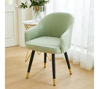 Odot Dining Chairs Covers with Armrest, Leaves Jacquard Curved Back Slipcovers Washable Removable Elastic Chair Cover for Vanity Swivel Armchair, Kitchen, Party Hotel Office (Sage Green,Set of 4)