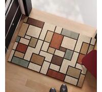 Odot Dirt Trapper Door Mat Indoor, Colorful Geometric Patterns Non-slip Doormats Inside, Entrance Mats Soft Floor Carpet Rug, Dog Doormat, Muddy Shoes & Paws, Bathroom, Kitchen (Brown,40x60cm)