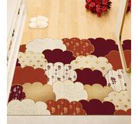 Odot Dirt Trapper Door Mat Indoor, Irregular Chinese Style Non-slip Doormats Inside, Entrance Mats Soft Floor Carpet Rug, Dog Doormat, Muddy Shoes & Paws, Bathroom, Kitchen (Red 7,80x120cm)