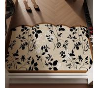 Odot Dirt Trapper Door Mat Indoor, Irregular Medieval Style Non-slip Doormats Inside, Entrance Mats Soft Floor Carpet Rug, Dog Doormat, Muddy Shoes & Paws, Bathroom, Kitchen (Garden,80x120cm)