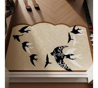 Odot Dirt Trapper Door Mat Indoor, Irregular Medieval Style Non-slip Doormats Inside, Entrance Mats Soft Floor Carpet Rug, Dog Doormat, Muddy Shoes & Paws, Bathroom, Kitchen (Swallows,50x80cm)