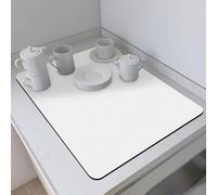 Odot Dish Drainer Mat, Non Slip Drainer Mat Washable Dish Drying Mats for Kitchen Nanofiber Diatomaceous Earth Multifunctional Drying Mat -Pure Colour (White,30x40cm)