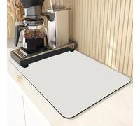 Odot Dish Drainer Mat, Non Slip Washable Drainer Mat Solid Colour Dish Drying Mats for Kitchen Nanofiber Diatomaceous Earth Multifunctional Drying Mat (50x60cm,Bleached)