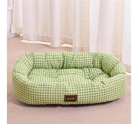 Odot Dog Bed Medium Large Small size Dogs, Checkered print Rectangle Washable Pet Bed for Cat Puppy Crate, Calming Dog Sofa, Soft and Fluffy, Non-Slip (Fruit Green,M)