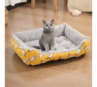 Odot Dog Bed Medium Large Small size Dogs, Rectangle Washable Pet Bed for Cat Puppy Crate, Calming Dog Sofa, Soft and Fluffy, Non-Slip (Yellow duck,XXL)