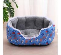 Odot Dog Bed Small Medium Large size Dogs, Rectangle Washable Pet Bed for Cat Puppy Crate, Cartoon print Calming Dog Sofa, Soft and Fluffy, Non-Slip (Blue shark,M)
