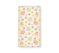 Odot Easter Eggs Cot Bed Fitted Sheets 130x70cm, Cot Bed Sheet Fitted Sheets for Cribs Baby Bed Sheets Soft Microfibre Bassinet Sheets Cot Bed Mattress Protector for Boy Girl (Happy Easter)