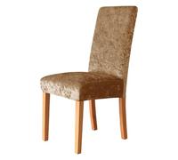 Odot Elastic Chair Covers, Golden Velvet Dining Chairs Set of 2/4/6 Solid Colour Chair Covers, Washable High Back Stretch Chair Cover for Restaurant, Home (Cafe,Set of 6)