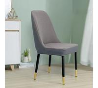 Odot Elastic Jacquard Chair Covers, Armless Curved Dining Chairs Set of 2/4/6/8, Shaker Fleece Seat Covers Washable, High Back Dining Chair Covers for Restaurants (Double Grey,Set of 2)