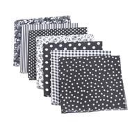 Odot Fat Quarters Fabric Bundles, 7pcs DIY Textile Fabric Sheets for Craft Soft Sewing Patchwork Crafting Multi-Colour Felt Material for Crafts & Home Décor (Black,25x25cm)
