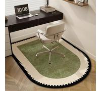 Odot Green Office Chair Mat for Carpeted and Hardwood Floor Protector, Fleece Thick Non-Slip Modern Computer Gaming Rolling Chair Desk Mat Protection Carpet for Wooden Floors (Green2,100x120cm)
