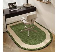Odot Green Office Chair Mat for Carpeted and Hardwood Floor Protector, Fleece Thick Non-Slip Modern Computer Gaming Rolling Chair Desk Mat Protection Carpet for Wooden Floors (Green4,60x90cm)
