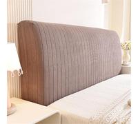Odot Headboard Cover for Single Double King Size Bed, Striped Jacquard All-inclusive Stretch Dustproof Washable Bed Head Protector Cover for Upholstered Padded Headboard Bedroom (Coffee,150x50cm)