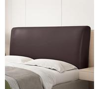 Odot Headboard Cover for Single Double King Size Bed, Waterproof PU Leather All-inclusive Stretch Washable Bed Head Protector Cover for Upholstered Padded Headboard (Dark Brown,King 180-200cm)