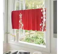 Odot Kitchen Valance Curtain with Rod Pocket, 3D Christmas Print Short Curtains, Non Sheer Voiles Valance Pelmet for Bathroom, Cabinet, Small Windows,Living Room,Bedroom (Star,W120xH60cm)