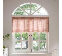 Odot Kitchen Valance Curtain with Rod Pocket, Small Cafe Short Curtains Tiers, 1 Panel Valance Pelmet for Bathroom Cupboard, Cabinet, Small Windows, Living Room, Bedroom (Red stripes,150x46cm)