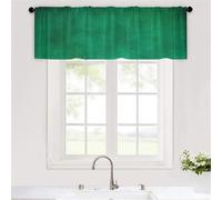 Odot Kitchen Valance Curtain with Rod Pocket, Wood Grain Print Print Short Curtains, Non Sheer Voiles Valance Pelmet for Bathroom, Cabinet, Small Windows,Living Room,Bedroom (Green,120x45cm)