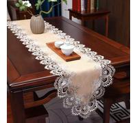 Odot Lace Autumn Table Runner, Seasonal Fall Winter Machine Washable Kitchen Dining Table Decoration long tablecloth, for Thanksgiving Events Halloween Party Decor (40x100cm,Gold)