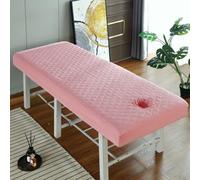 Odot Massage Bed Sheet with Face Hole, Beauty Bed Cover Thick Couch Cover Salon SPA Sheets Washable Reusable Elastic Cord Edge All-Round Wrap Fitted Sheet Quilting (Simple,80x190cm)