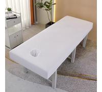 Odot Massage Bed Sheet with Face Hole, Massage Bed Cover Thick Couch Cover Salon SPA Sheets Washable Reusable Elastic Cord Edge All-Round Wrap Fitted Sheet (Light Blue,60x180cm)