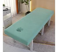 Odot Massage Bed Sheet with Face Hole, Massage Bed Cover Thick Couch Cover Salon SPA Sheets Washable Reusable Elastic Cord Edge All-Round Wrap Fitted Sheet (Simple,70x180cm)