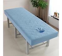 Odot Massage Bed Sheet with Face Hole, Quilting Beauty Bed Cover Thick Couch Cover Salon SPA Sheets Washable Reusable Elastic Cord Edge All-Round Wrap Fitted Sheet colorful (Sky Blue,80x190cm)