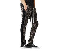Odot Men's Camouflage Sports Sweatpants Jogging Gym Trousers, Casual Slim Fit Elastic Waist Drawstring Skinny Tracksuit Training Pants with Pockets for Workout Running (M,Black)
