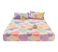 Odot Microfiber Fitted Sheet, Love Heart Pattern Fitted Sheets with Deep Pocket 28cm, Soft Breathable Bed Sheets, Single Double King Size Bed Sheet for Children Adult (180x200x28cm,Love Heart)