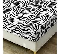 Odot Microfiber Fitted Sheets, Print Fitted Sheets with Deep Pocket 27cm, Ultra Soft Breathable Bed Sheets, Single Double King Size Bed Sheet, Fade Resistant (Zebra Pattern,90x200x27cm)