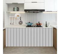 Odot Minimalist Kitchen Cupboard Curtain No Drilling Short Curtain Self-adhesive with Hook and Loop for Under the Sink, Shelf, Bookcases, Storage Rooms, Hide Clutter (Gray,W19.7x L35 ″)