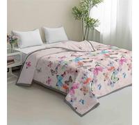 Odot Modern Classics Coverless Duvet 2.5 Tog Single Double King Size, Reversible Summer Quilted Duvet Throw Blanket for Sofa Bed, Soft Lightweight Bedspreads Bed Coverlet Throw (Butterfly,150x200cm)