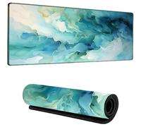 Odot Non-Slip Gaming Mouse Pad, 3D Abstract Print Desk Pad, Large Table Mat Stitched Edges Mouse Mat Mousepad for Gaming, Office, Everyday (Aqua Green,300x600x3mm)