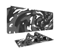 Odot Non-Slip Gaming Mouse Pad, Colorful Abstract Desk Pad, Large Table Mat Stitched Edges Mouse Mat Mousepad for Gaming, Office, Everyday (Black-Grey,300x800x3mm)