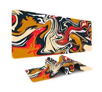 Odot Non-Slip Gaming Mouse Pad, Colorful Abstract Desk Pad, Large Table Mat Stitched Edges Mouse Mat Mousepad for Gaming, Office, Everyday (Black-Coffee,300x600x3mm)