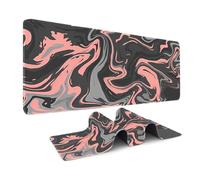 Odot Non-Slip Gaming Mouse Pad, Colorful Abstract Desk Pad, Large Table Mat Stitched Edges Mouse Mat Mousepad for Gaming, Office, Everyday (Black-Pink,300x600x3mm)