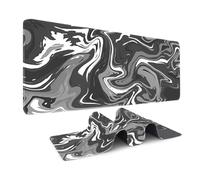 Odot Non-Slip Gaming Mouse Pad, Colorful Abstract Desk Pad, Large Table Mat Stitched Edges Mouse Mat Mousepad for Gaming, Office, Everyday (Black-Grey 1,300x800x3mm)