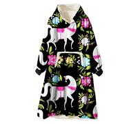 Odot Oversized Hoodie Sweatshirt Blanket, Bohemia Super Soft Warm Comfortable Plush Blanket Microfiber Hoodie Giant Hoody Front Pocket Adults Teens Man (One Size (110cm/43in),White Horse)