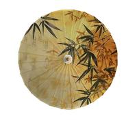 Odot Paper Parasol Umbrella, Chinese Bamboo Oil Paper Japanese Umbrella Wooden Handle Classical Peony Painting for Costumes Party Wedding Dancing Props Photography Festival (Yellow,Diameter 84cm)