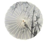 Odot Paper Parasol Umbrella, Chinese Landscape Oil Paper Japanese Umbrella Wooden Handle Classical Peony Painting for Costumes Party Wedding Dancing Props Photography Festival (Gray 2,Diameter 84cm)