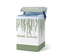 Odot Portable Washing Machine Cover, Top Load Washer Dryer Cover, Waterproof Full-Automatic/Wheel Washing Machine Cover Protective Cloth (M capacity 5.6~6.5KG,Green leaves)
