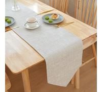 Odot Pure Colour Autumn Table Runner, Seasonal Fall Winter Machine Washable Kitchen Dining Table Decoration long tablecloth, for Thanksgiving Events Home Decor (30x210cm,Beige)