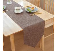 Odot Pure Colour Autumn Table Runner, Seasonal Fall Winter Machine Washable Kitchen Dining Table Decoration long tablecloth, for Thanksgiving Events Home Decor (30x240cm,Coffee)