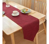 Odot Pure Colour Autumn Table Runner, Seasonal Fall Winter Machine Washable Kitchen Dining Table Decoration long tablecloth, for Thanksgiving Events Home Decor (30x240cm,Wine Red)