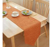 Odot Pure Colour Autumn Table Runner, Seasonal Fall Winter Machine Washable Kitchen Dining Table Decoration long tablecloth, for Thanksgiving Events Home Decor (30x210cm,Orange)