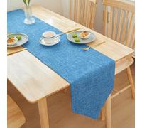 Odot Pure Colour Autumn Table Runner, Seasonal Fall Winter Machine Washable Kitchen Dining Table Decoration long tablecloth, for Thanksgiving Events Home Decor (30x160cm,Blue)