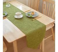 Odot Pure Colour Autumn Table Runner, Seasonal Fall Winter Machine Washable Kitchen Dining Table Decoration long tablecloth, for Thanksgiving Events Home Decor (30x160cm,Green)