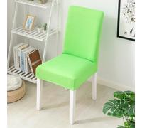 Odot Pure Colour Chair Covers Elastic Dining Chairs Set of 2/4/6, Seat Covers Washable Removable Extensible High Back Dining Chair Covers for Hotel, Home (Set of 2,Green Apple)