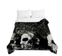 Odot Quilted Bedspread Bed Throws Soft Microfiber Double King Quilted Coverlets 3D skull printing Comforter Cover Bedding Quilt for Room Decor (230x260cm,Spider web)