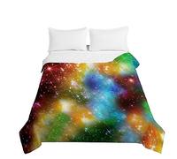 Odot Quilted Bedspread Bed Throws Soft Microfiber Double King Quilted Coverlets 3D Starry sky printing Comforter Cover Bedding Quilt for Room Decor (220x240cm,E)